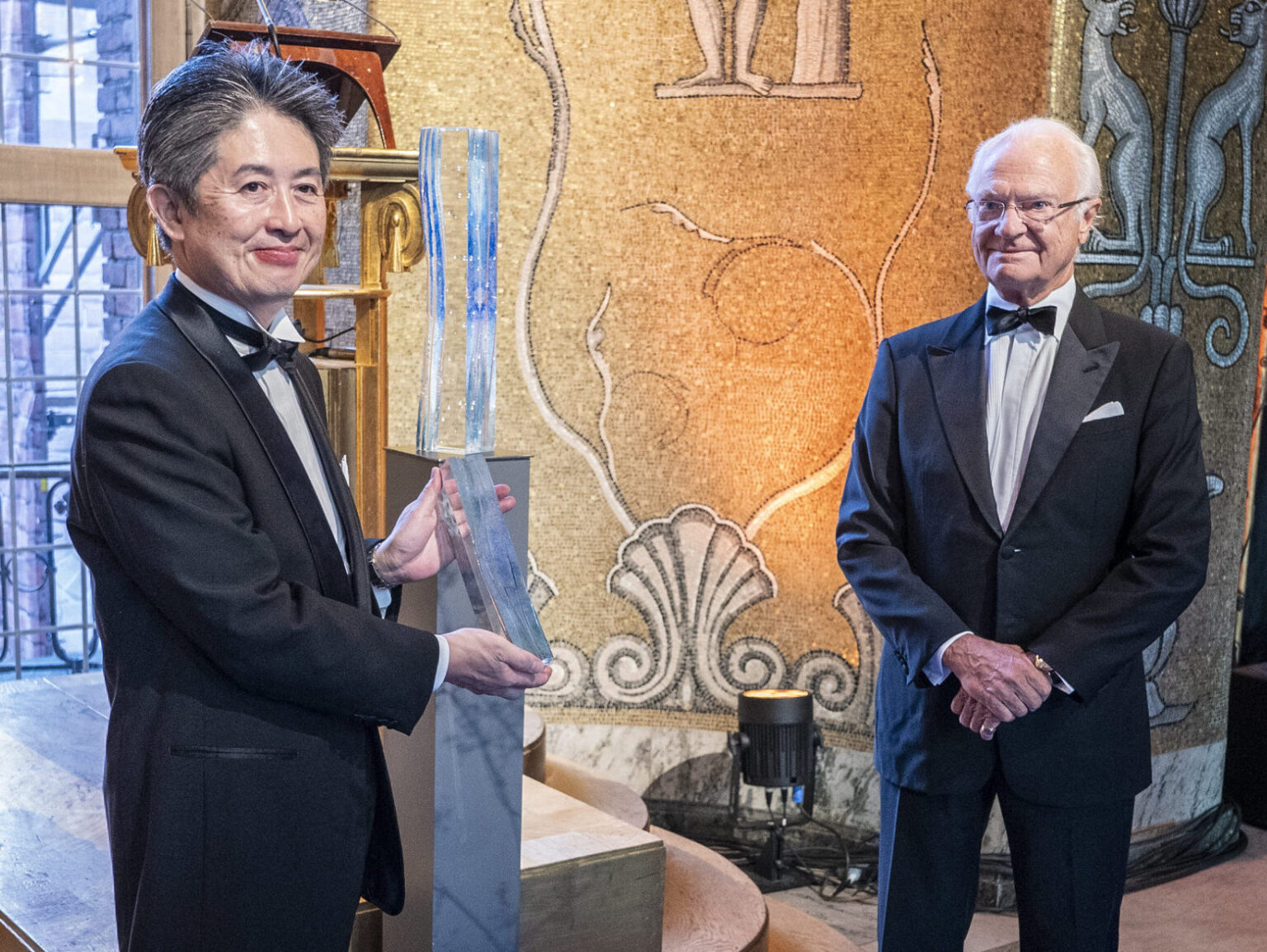 Professor Taikan Oki wins the Stockholm Water Prize 2024 receiving the prize from H.M. King Carl XVI Gustaf of Sweden